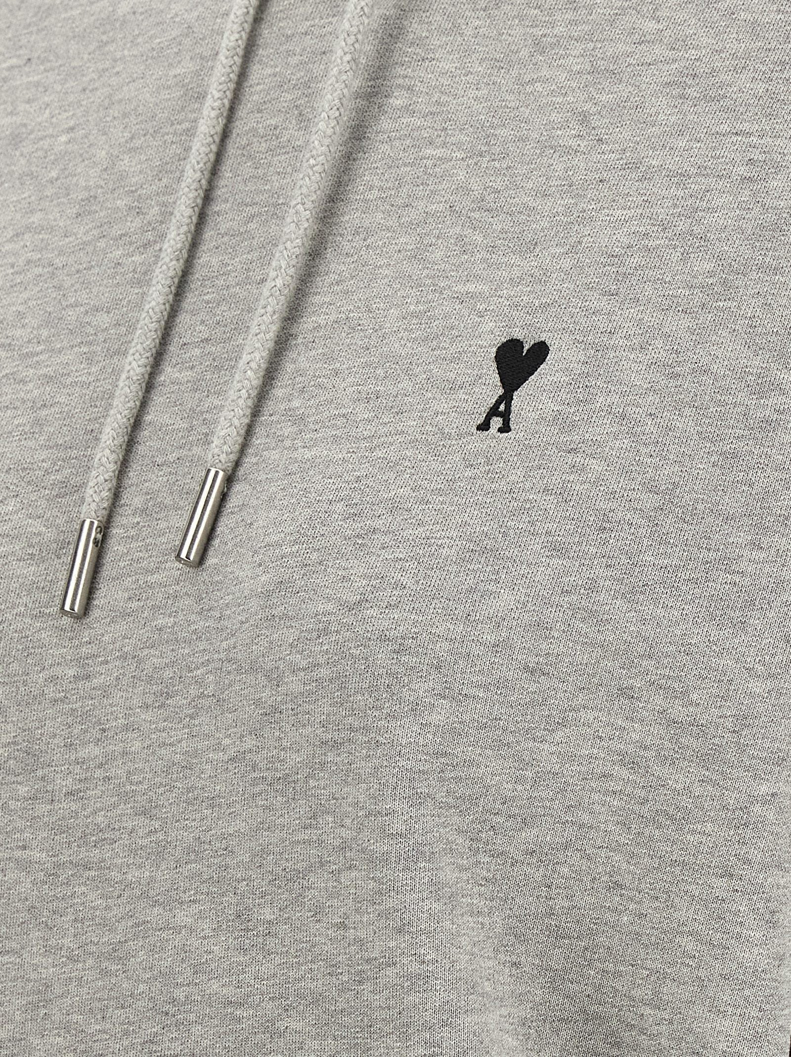 Logo Embroidery Hoodie Sweatshirt Gray - 4