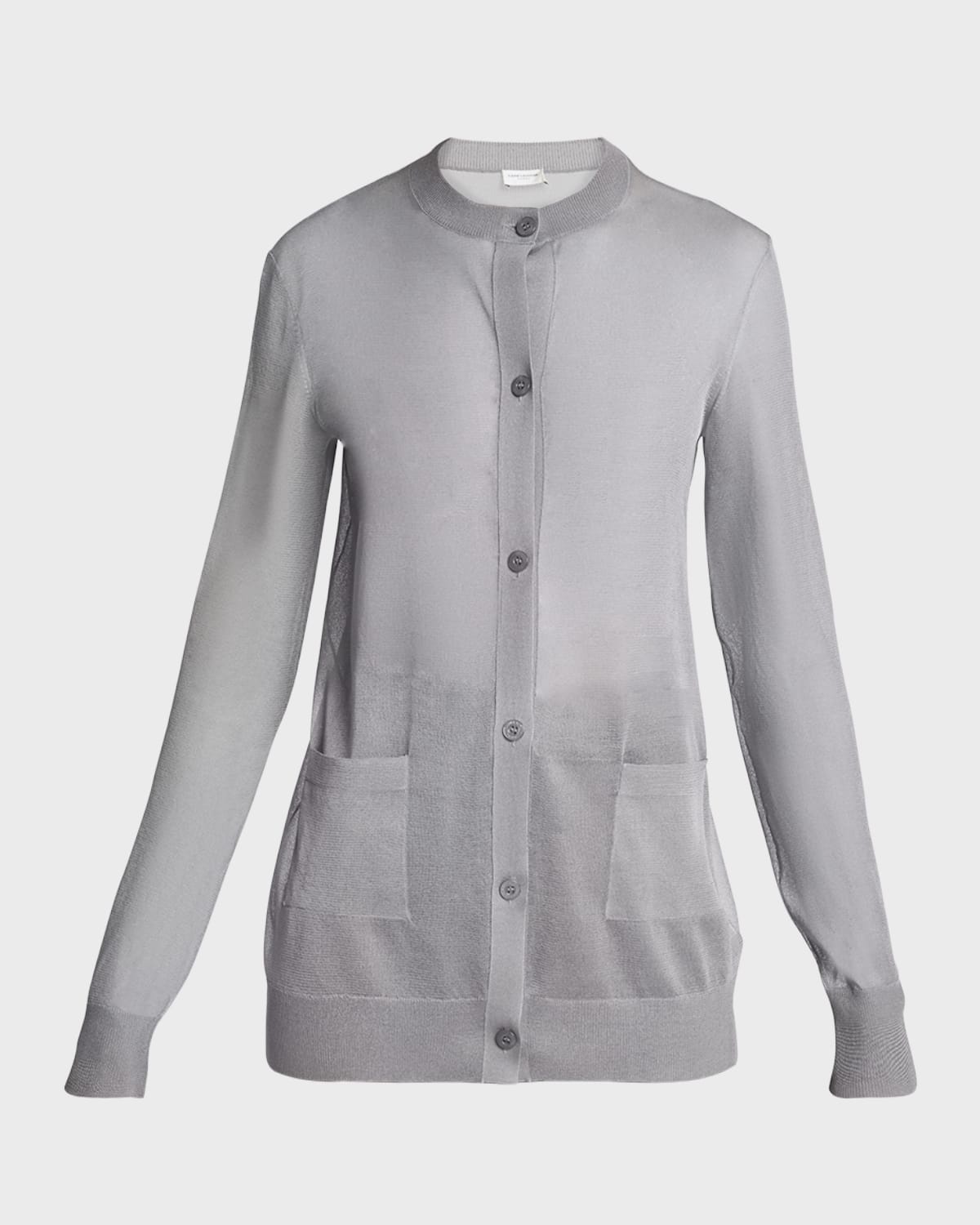 Sheer Knit Button-Front Cardigan - 1