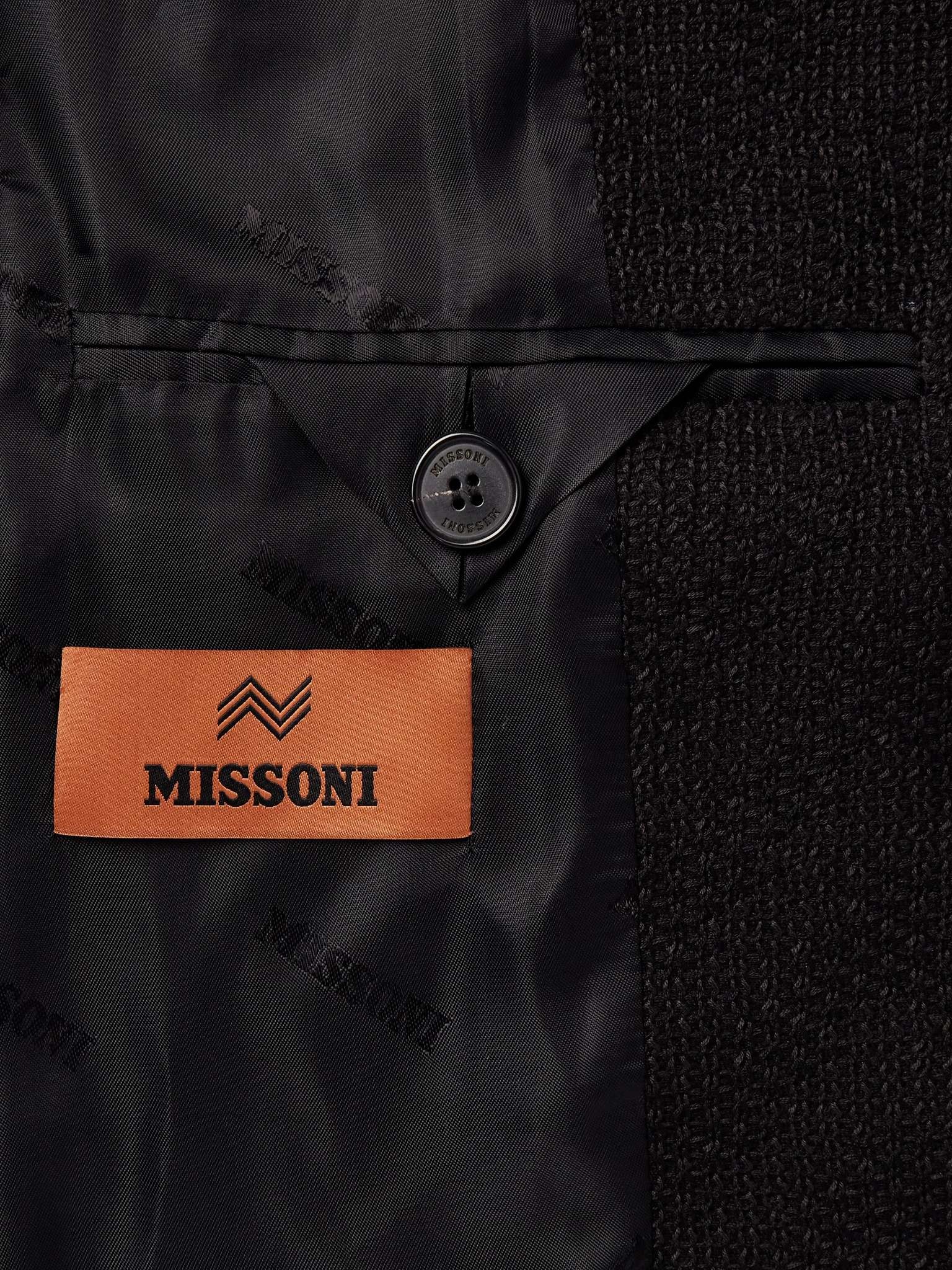 Silm-Fit Chevron-Jacquard Cotton Suit Jacket - 6