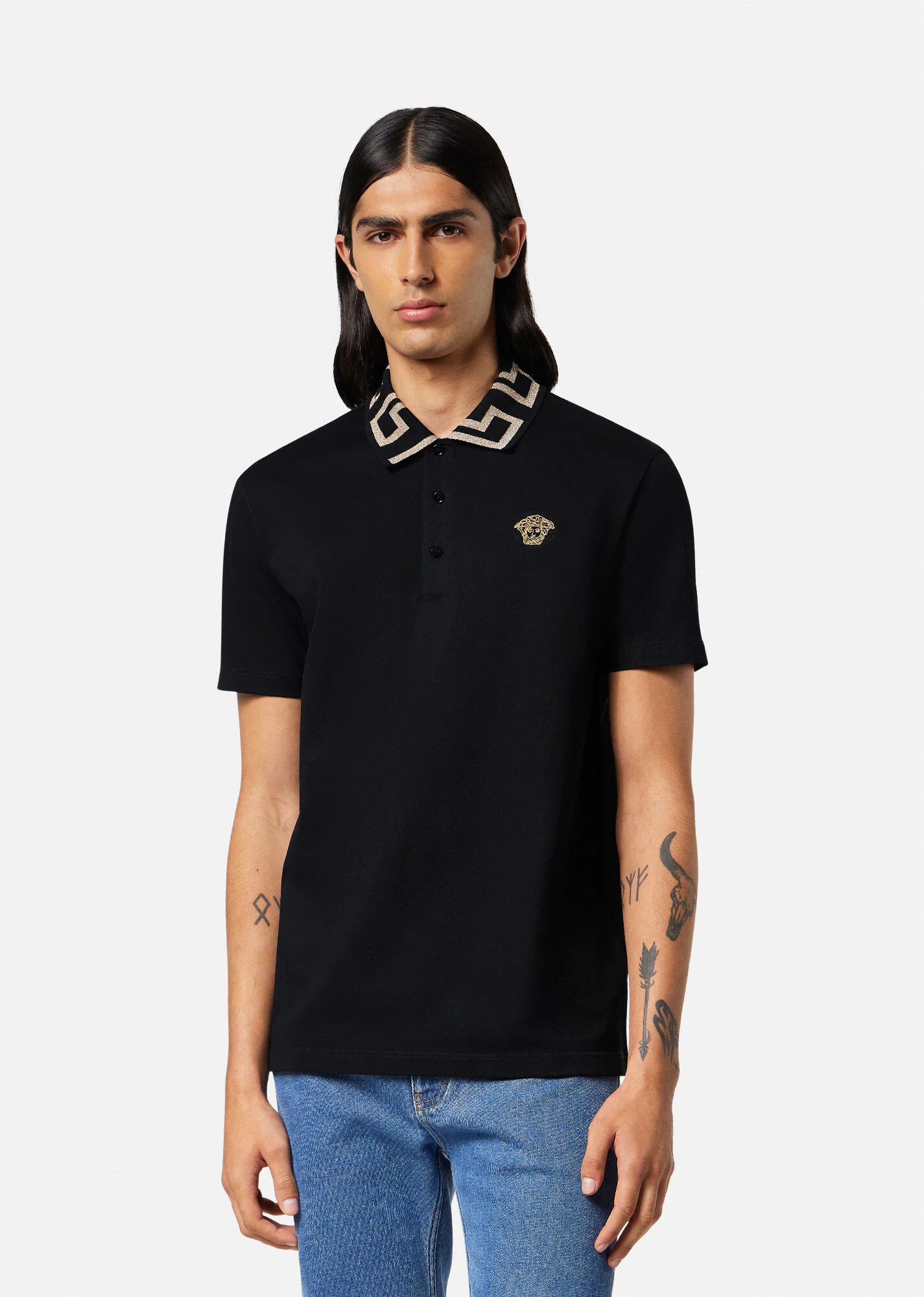 Greca Embroidered Polo Shirt - 3