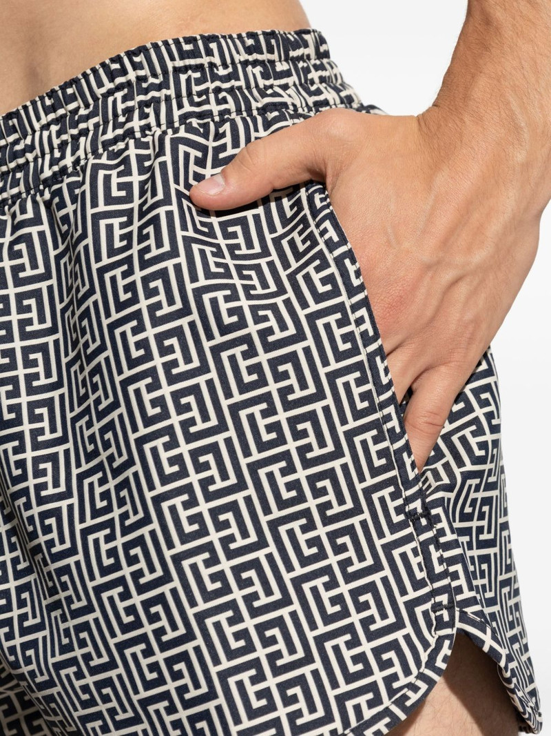 Balmain geometric-print swim shorts outlook