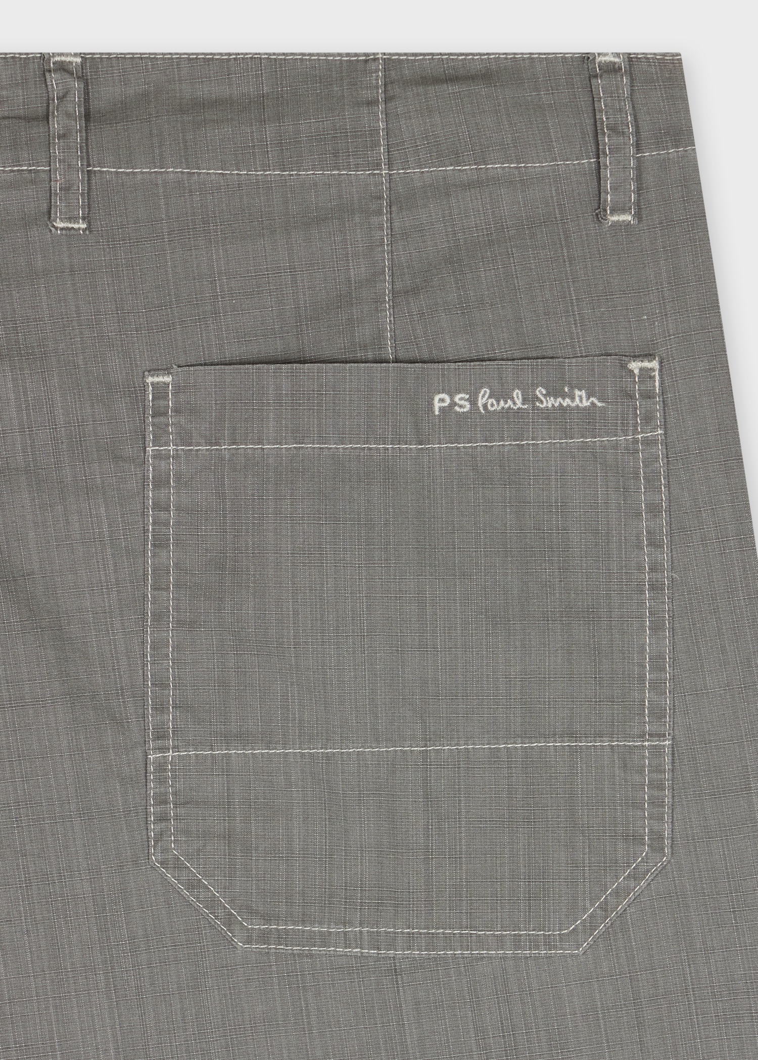 Grey Coated Slub-Cotton Trousers - 2
