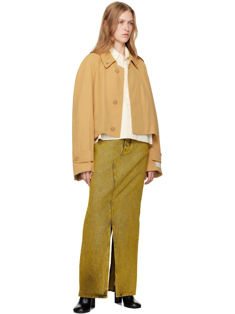 MM6 Maison Margiela Yellow Long Denim Maxi Skirt outlook