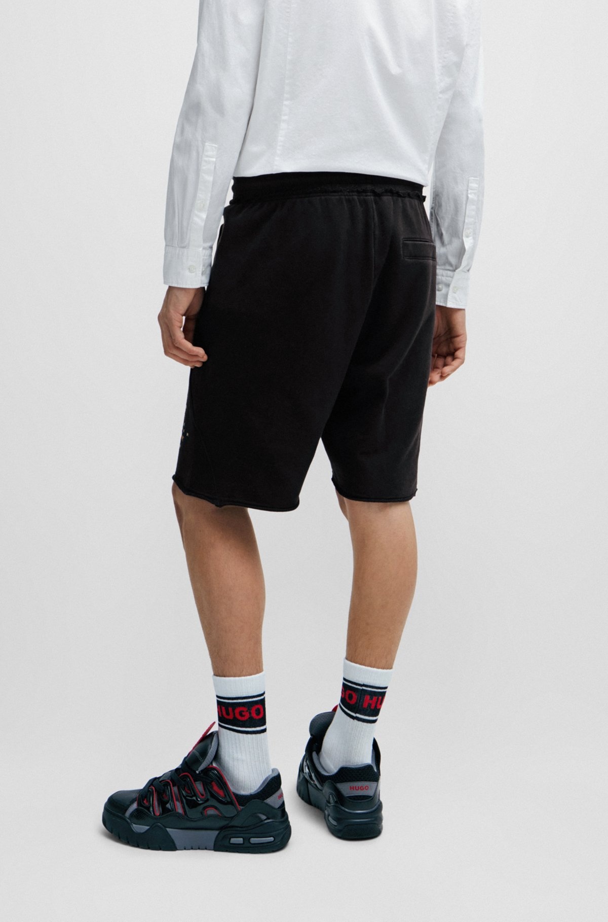 COTTON-TERRY SHORTS WITH STUD-EFFECT ARTWORK - 5