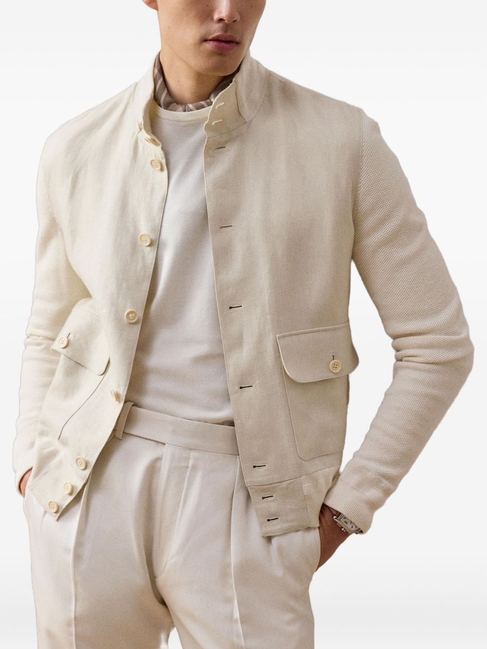 buttoned bomber jacket - 3
