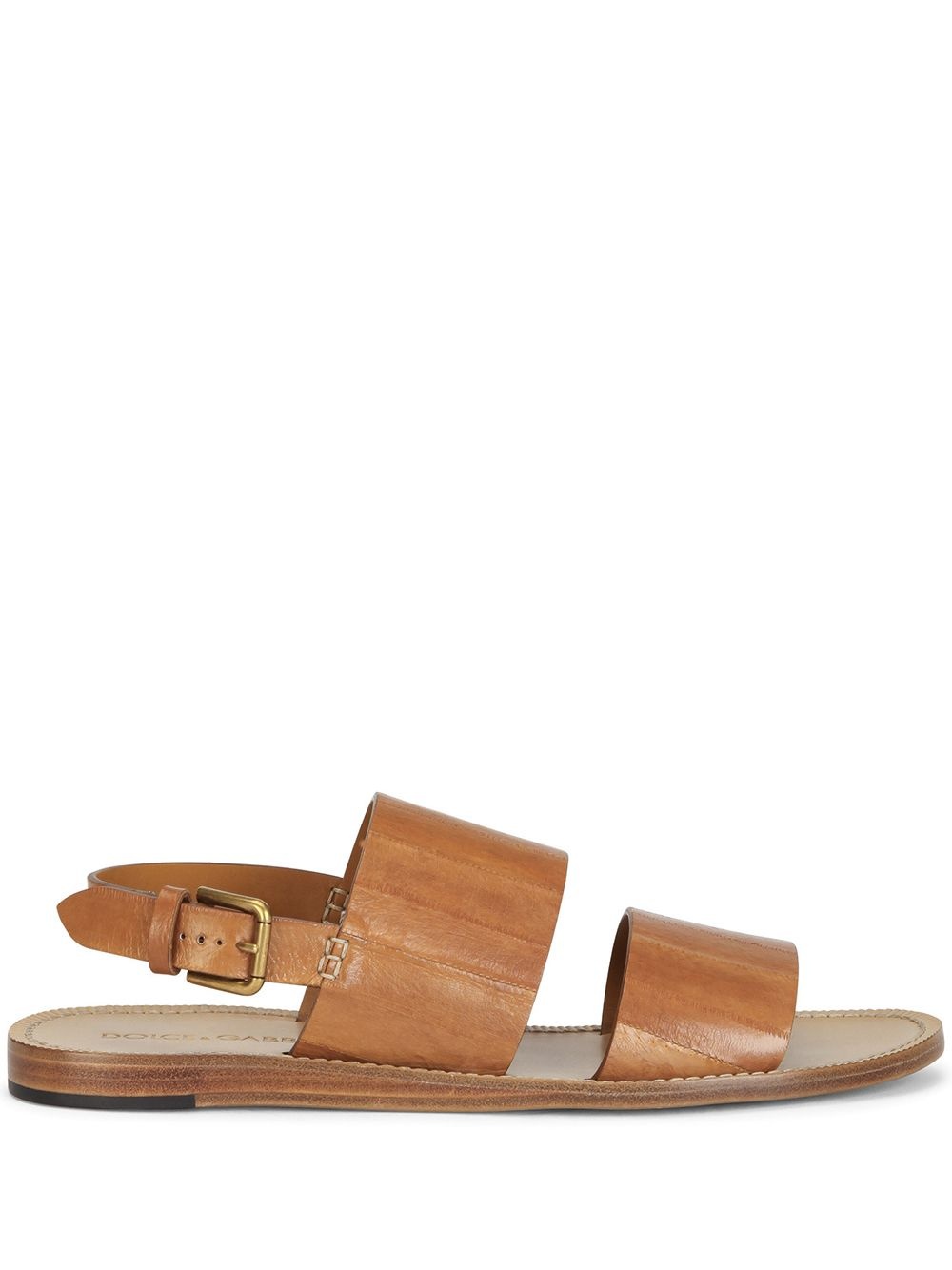 buckle eel skin sandals - 1