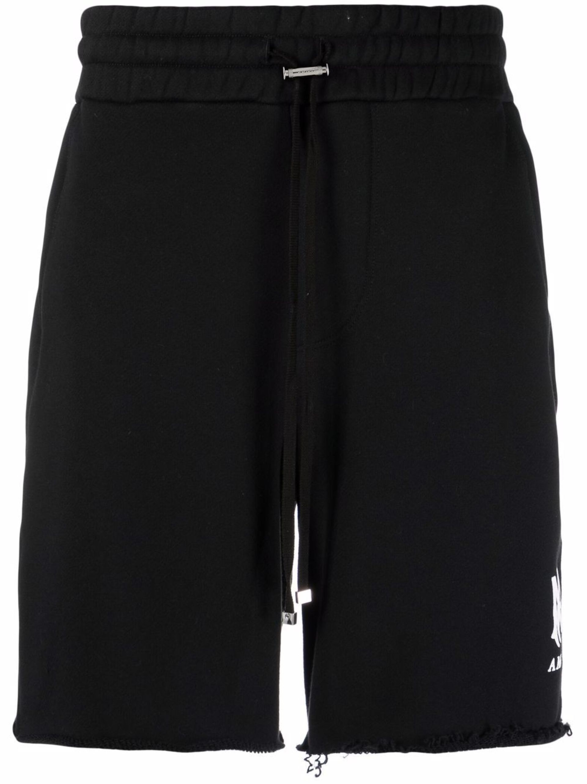 Black Logo-Print Track Shorts - 1