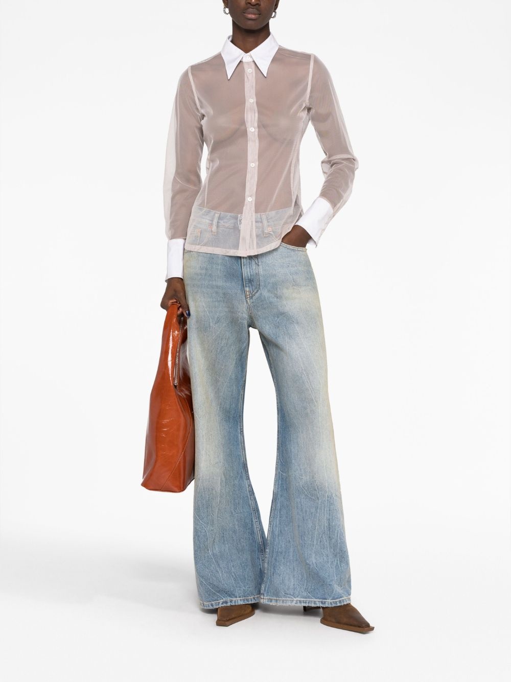 cotton-tulle shirt - 2