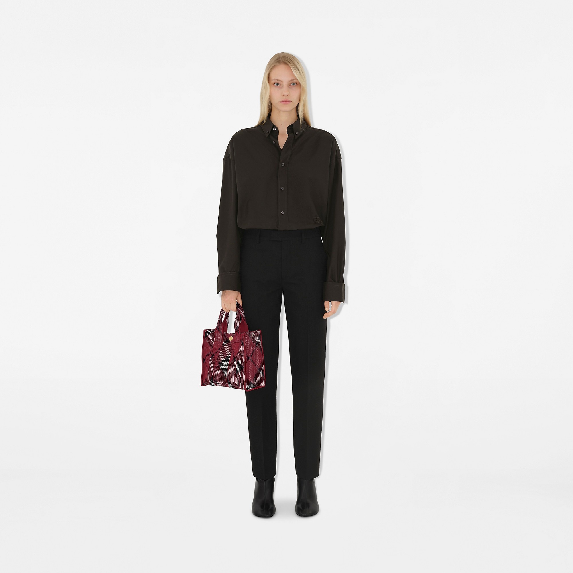 Mini Check Knitted Tote - 2