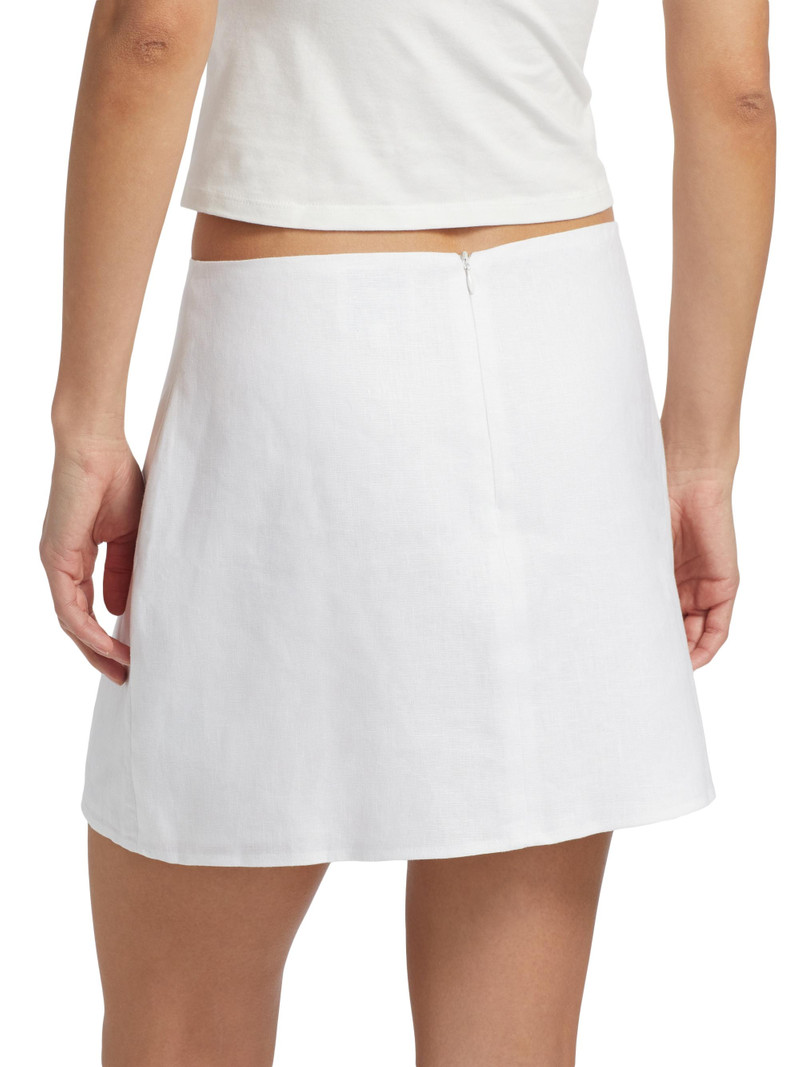 Women's Veranda Linen Miniskirt - White 5