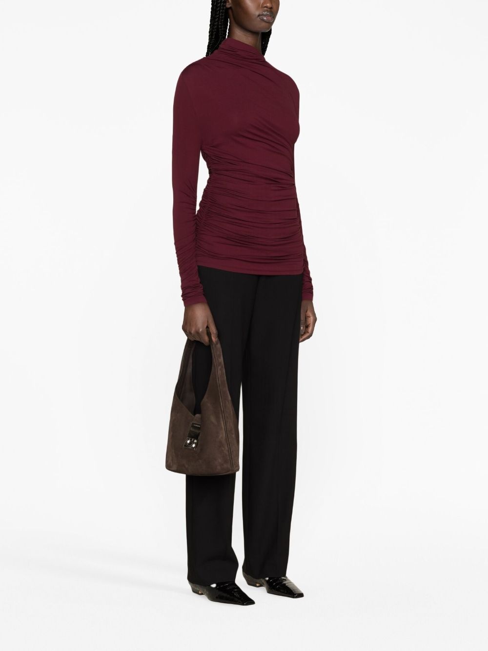 Leomie asymmetric ruched top - 4