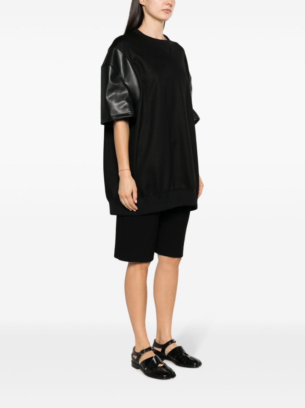 crew neck puff-sleeved T-shirt - 3