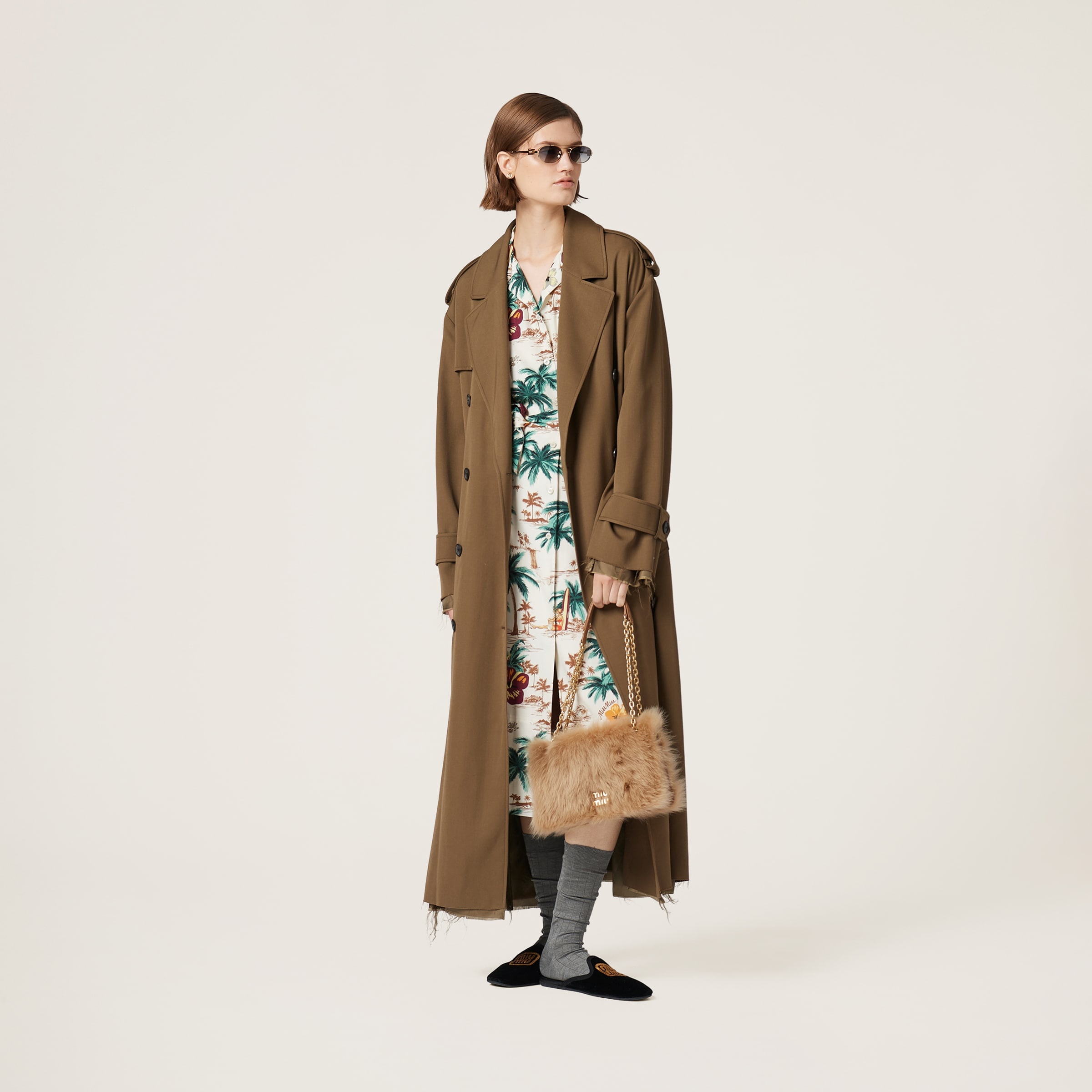 Shearling bag with leather details - 1