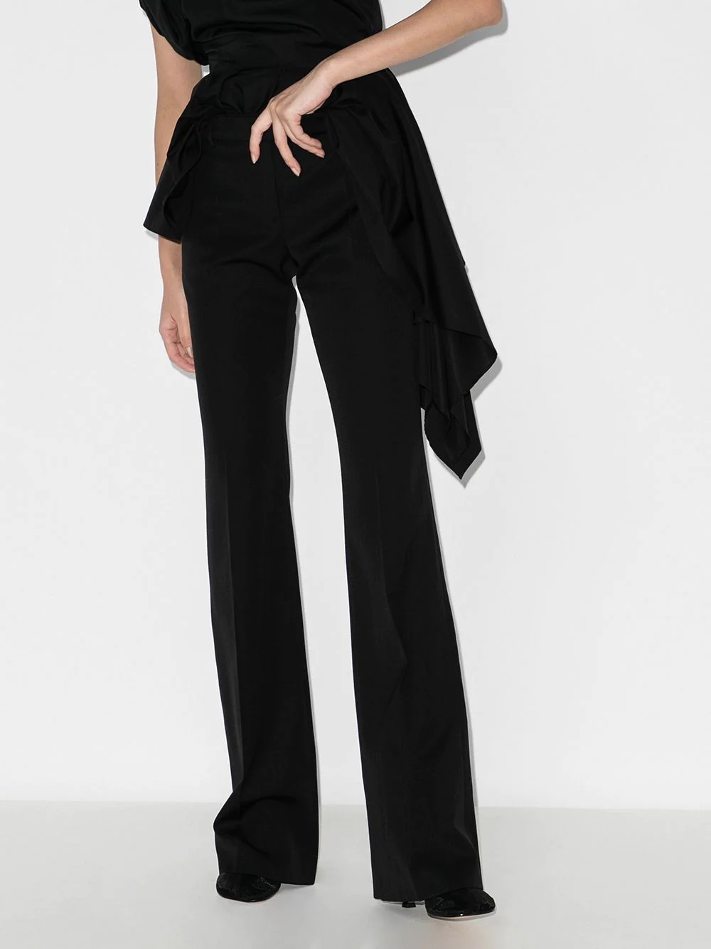 high-waisted wool trousers - 2