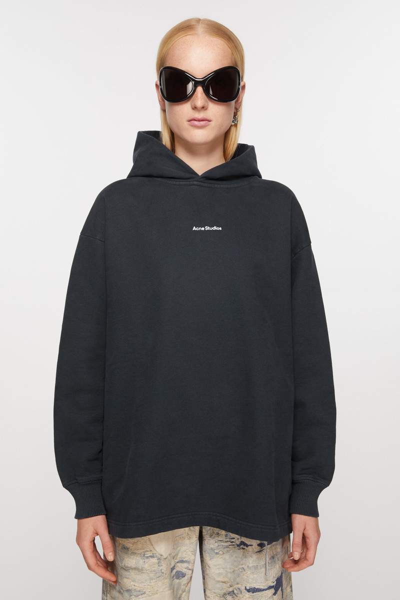 Acne Studios Logo hooded sweatshirt - Black outlook