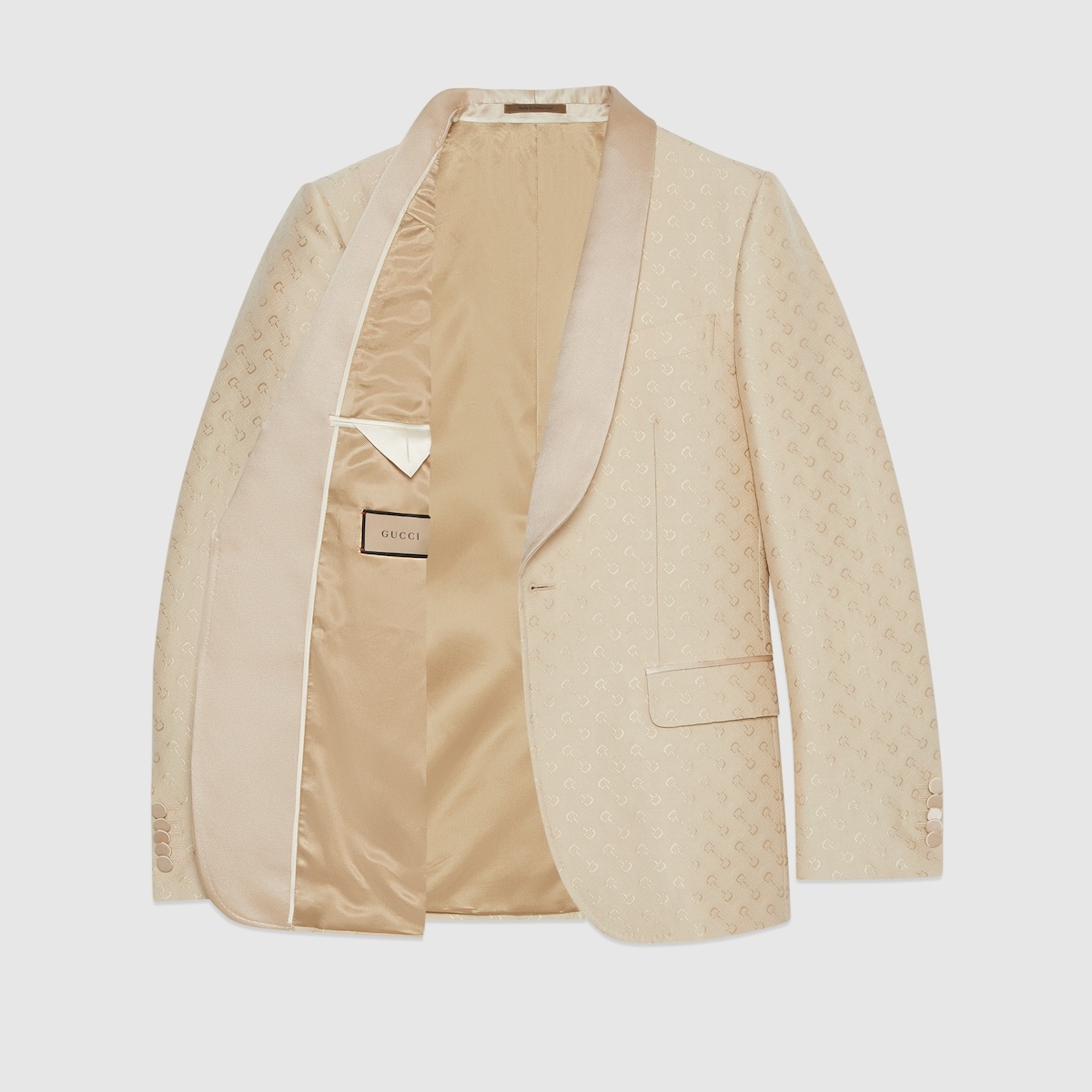 Horsebit wool silk jacquard jacket - 7