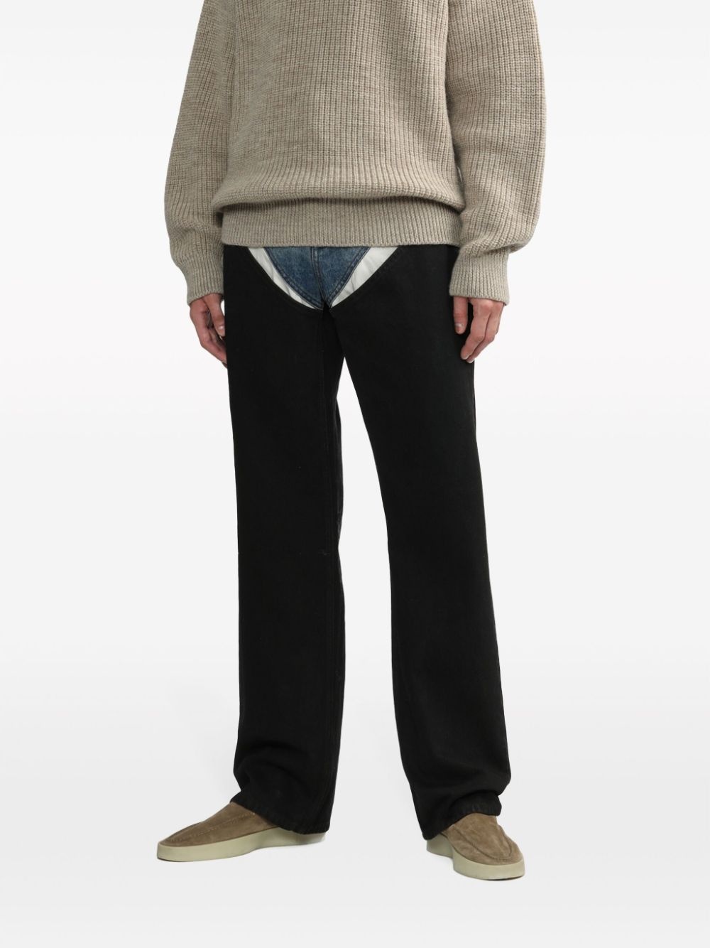 colour-block cutout jeans - 3