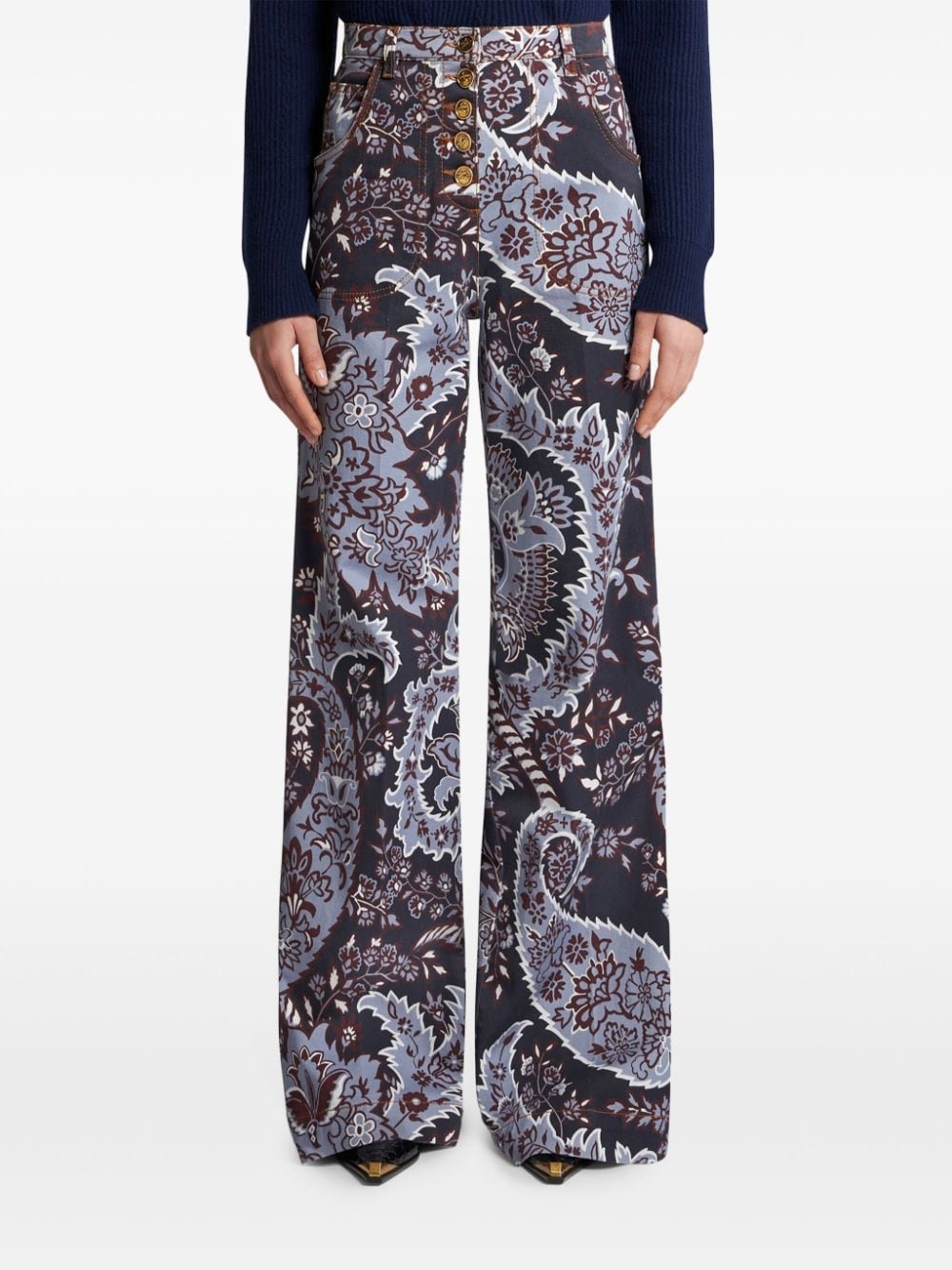 paisley-print flared jeans - 3