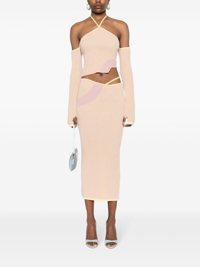 GCDS Comma asymmetric ribbed top outlook