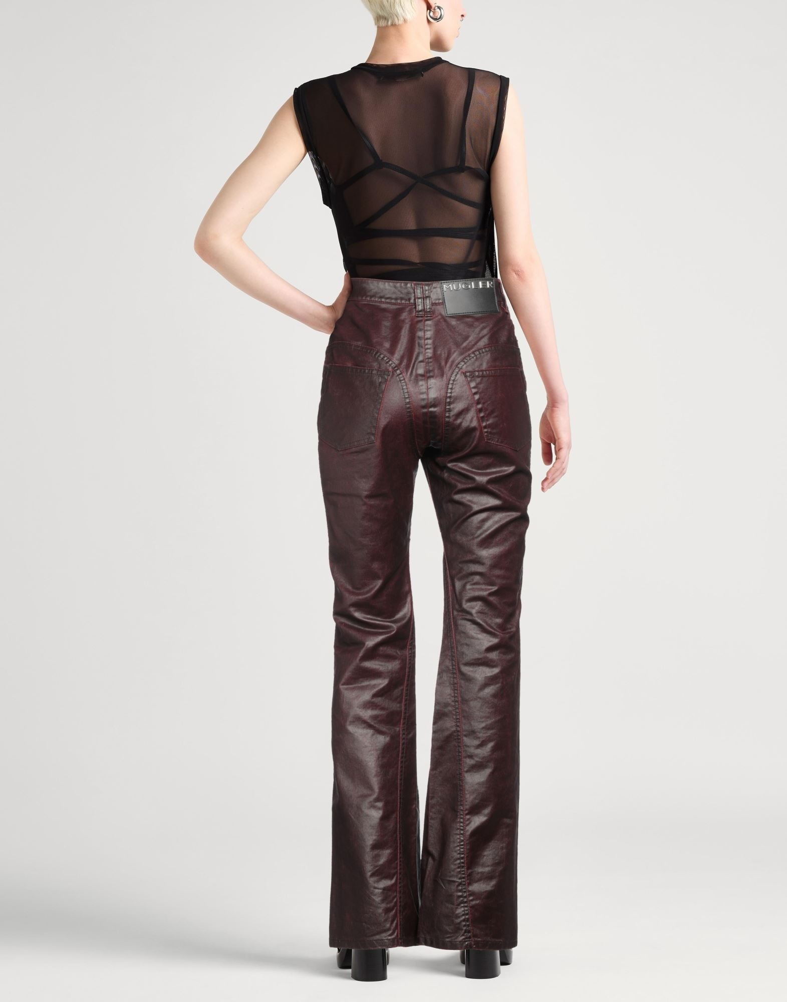 Burgundy Women's Casual Pants - 3