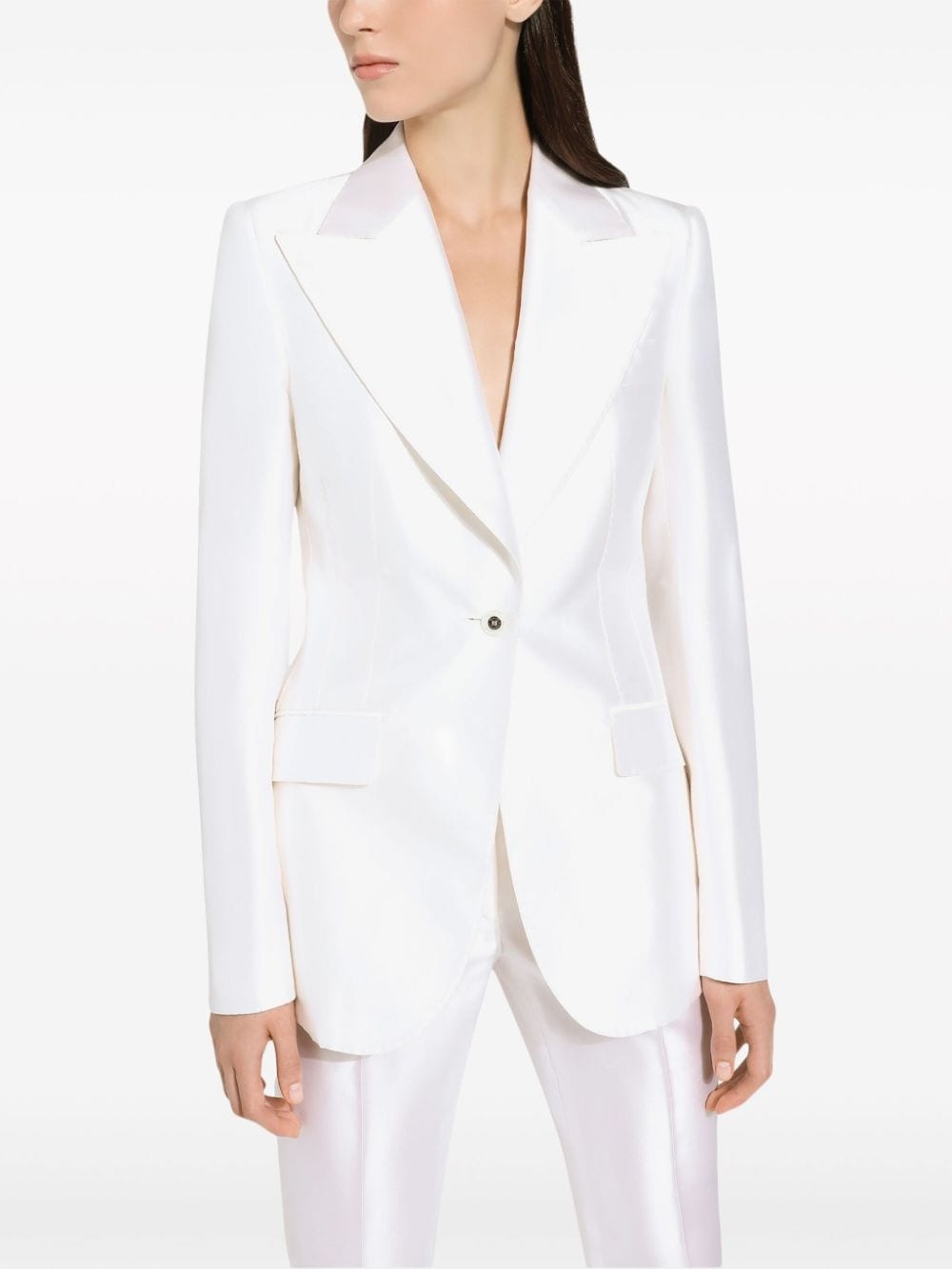 Turlington single-breasted silk blazer - 4