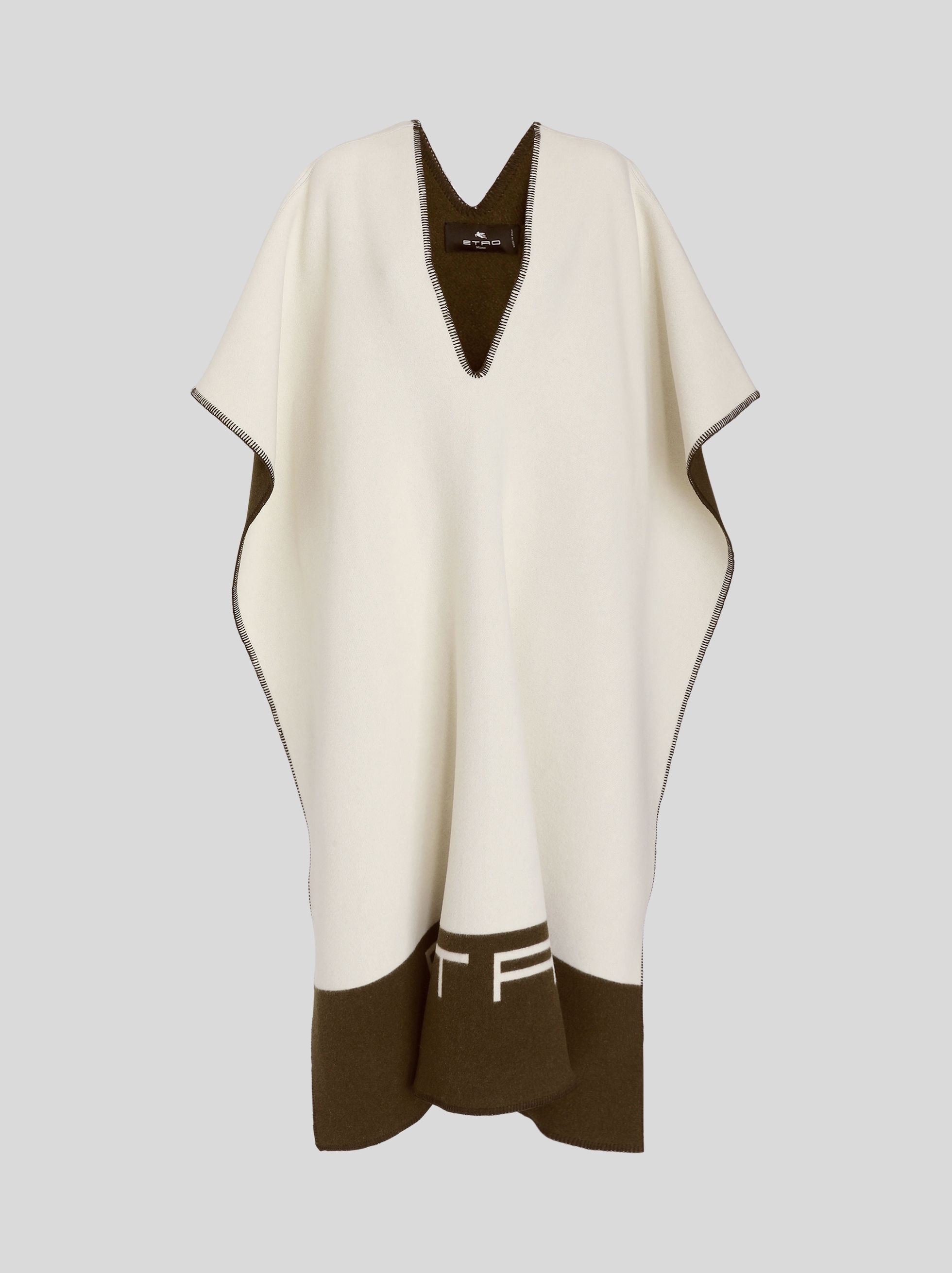 WOOL JACQUARD PONCHO - 1