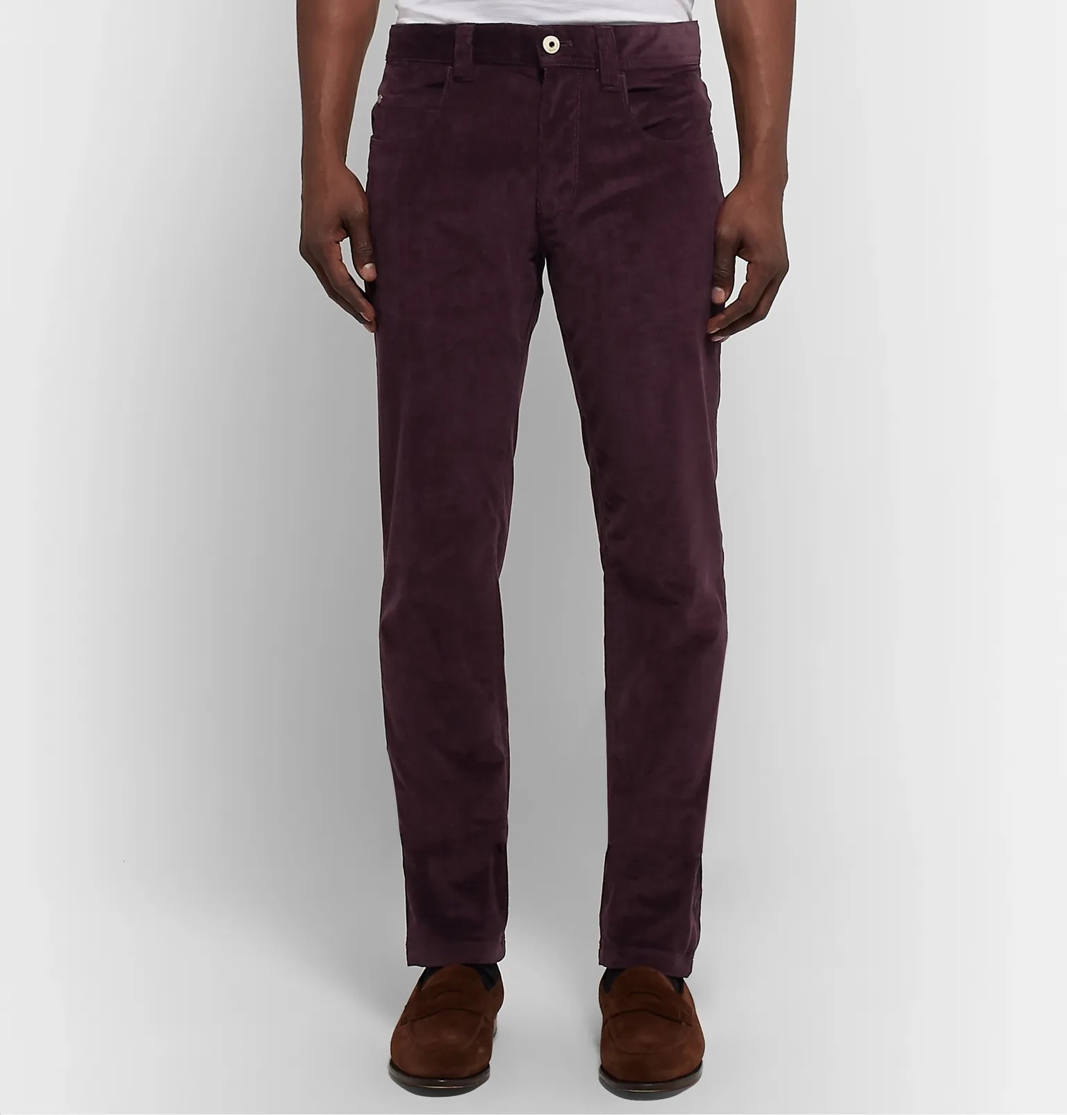 Slim-Fit Stretch-Cotton Corduroy Trousers - 4