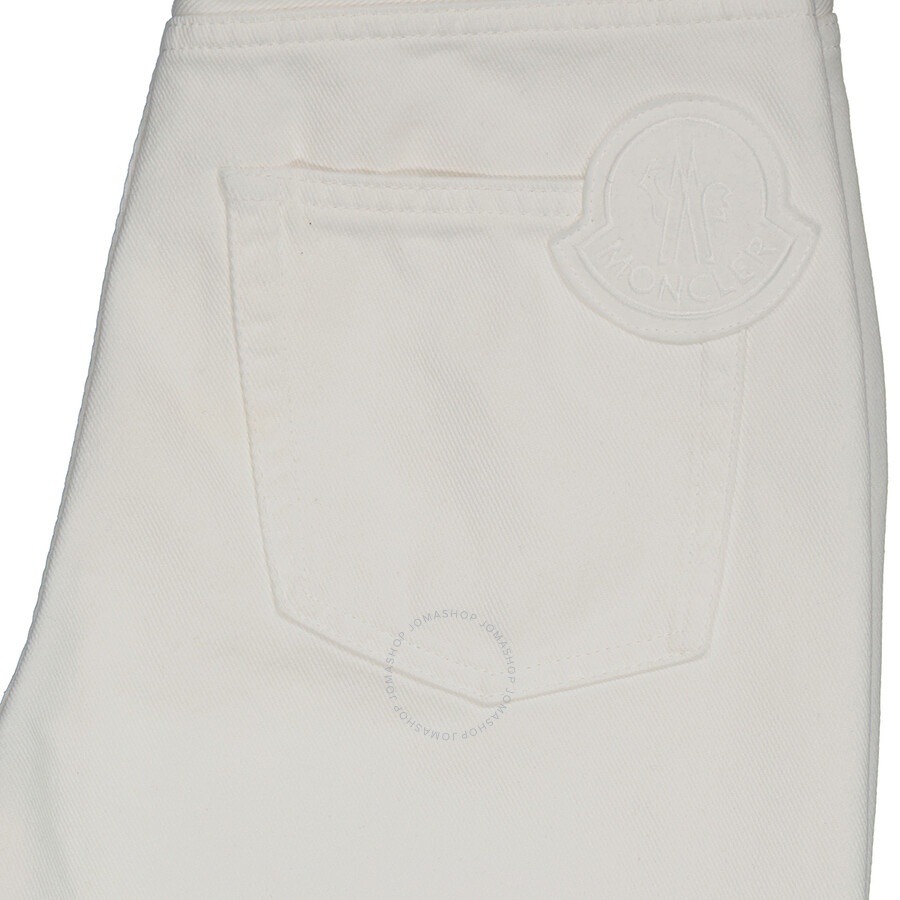 Moncler Ladies White Straight-Leg Trousers - 7