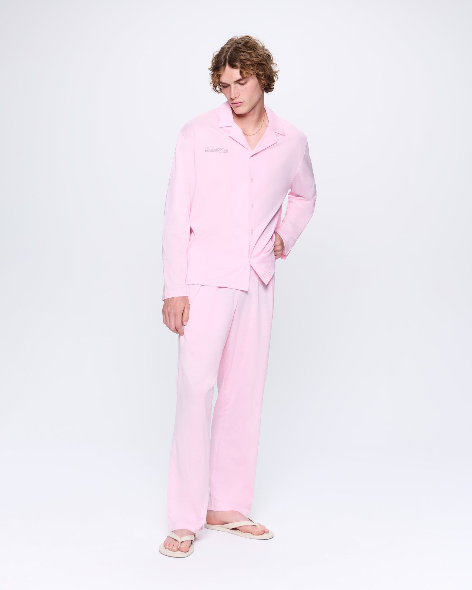 Mens 365 Lightweight Long Pyjama Set  - Magnolia Pink - 2