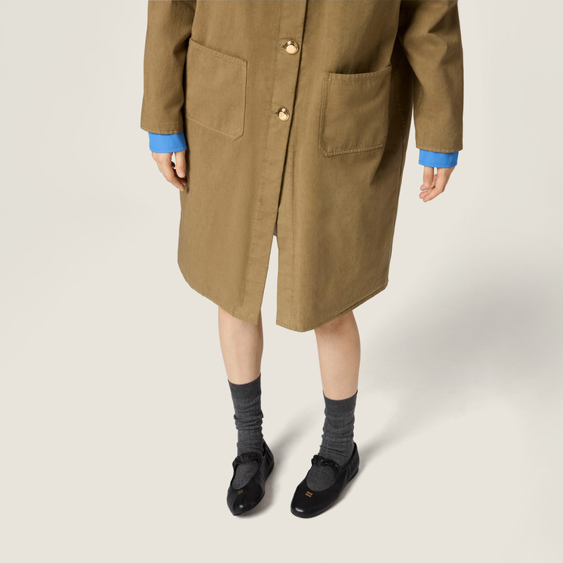 Old gabardine single-breasted coat 5