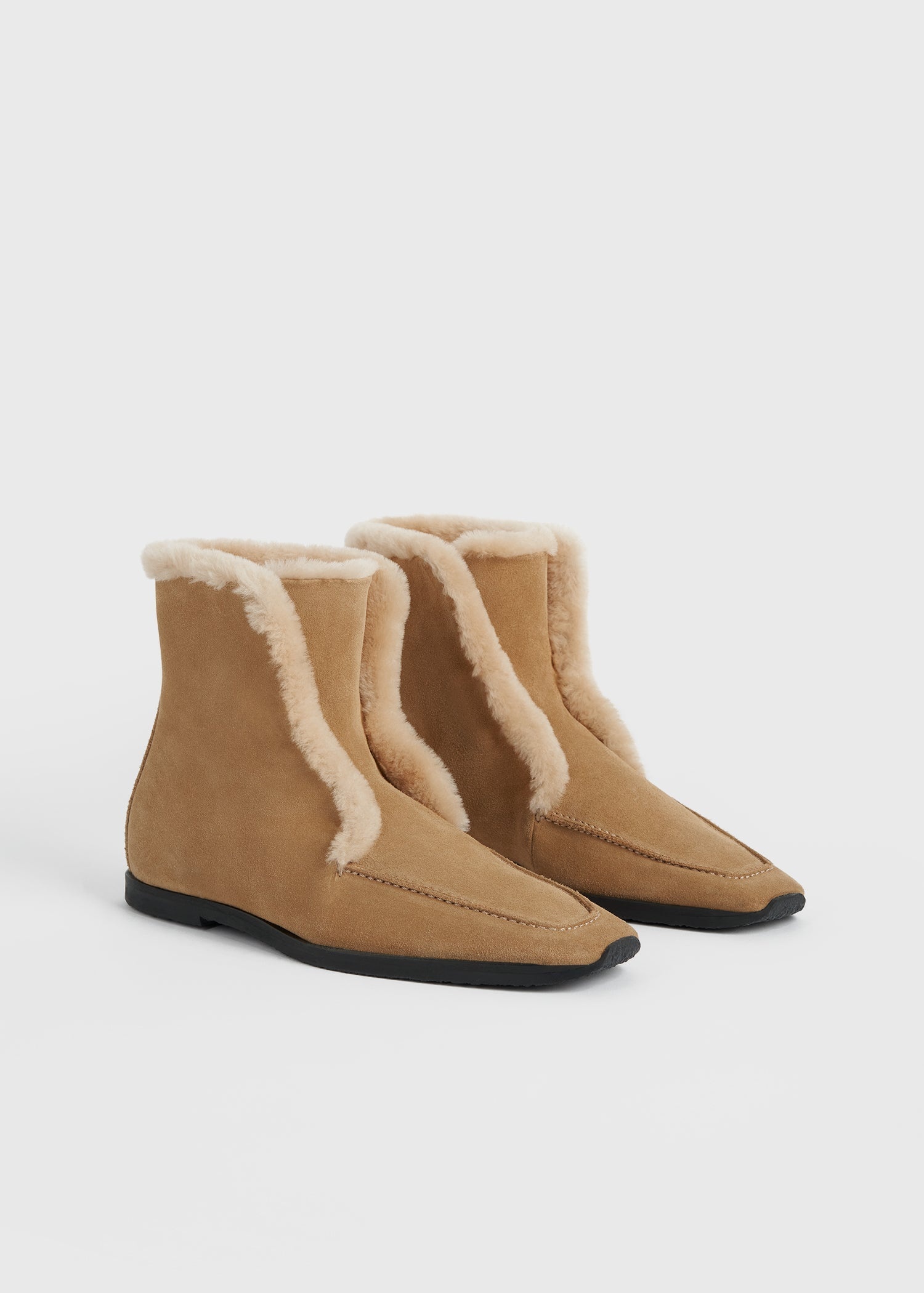 Shearling-edge winter boots caramel/ecru - 6