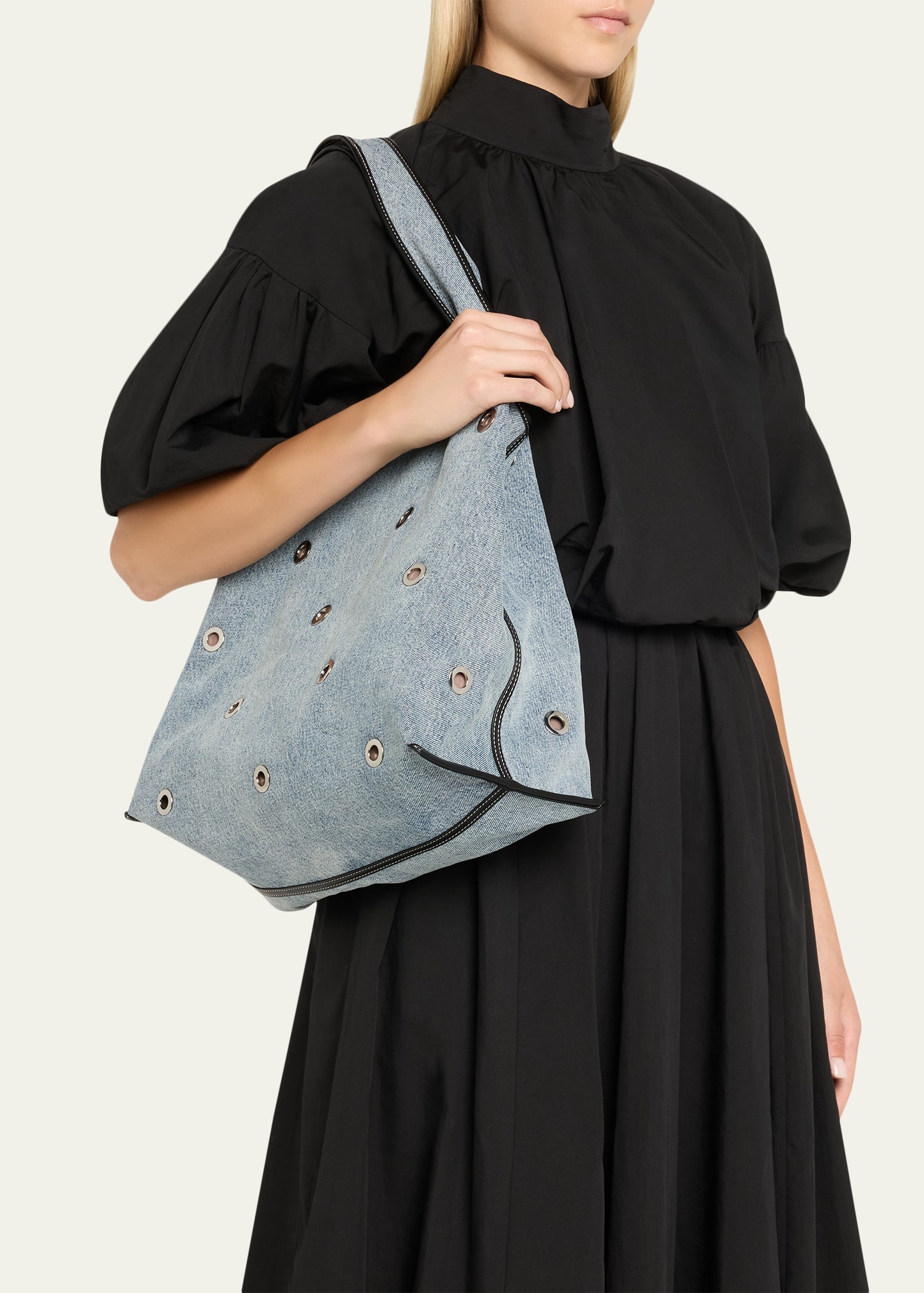 Cotton Denim Market Tote Bag - 2