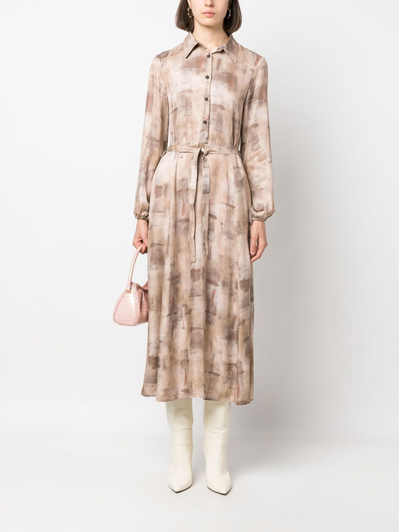 PESERICO button-up belted midi dress outlook