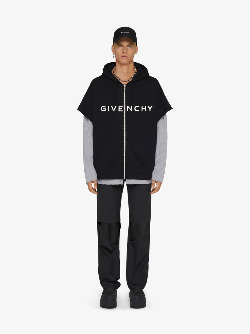 Givenchy GIVENCHY ARCHETYPE CUT & LAYER ZIPPED HOODIE outlook