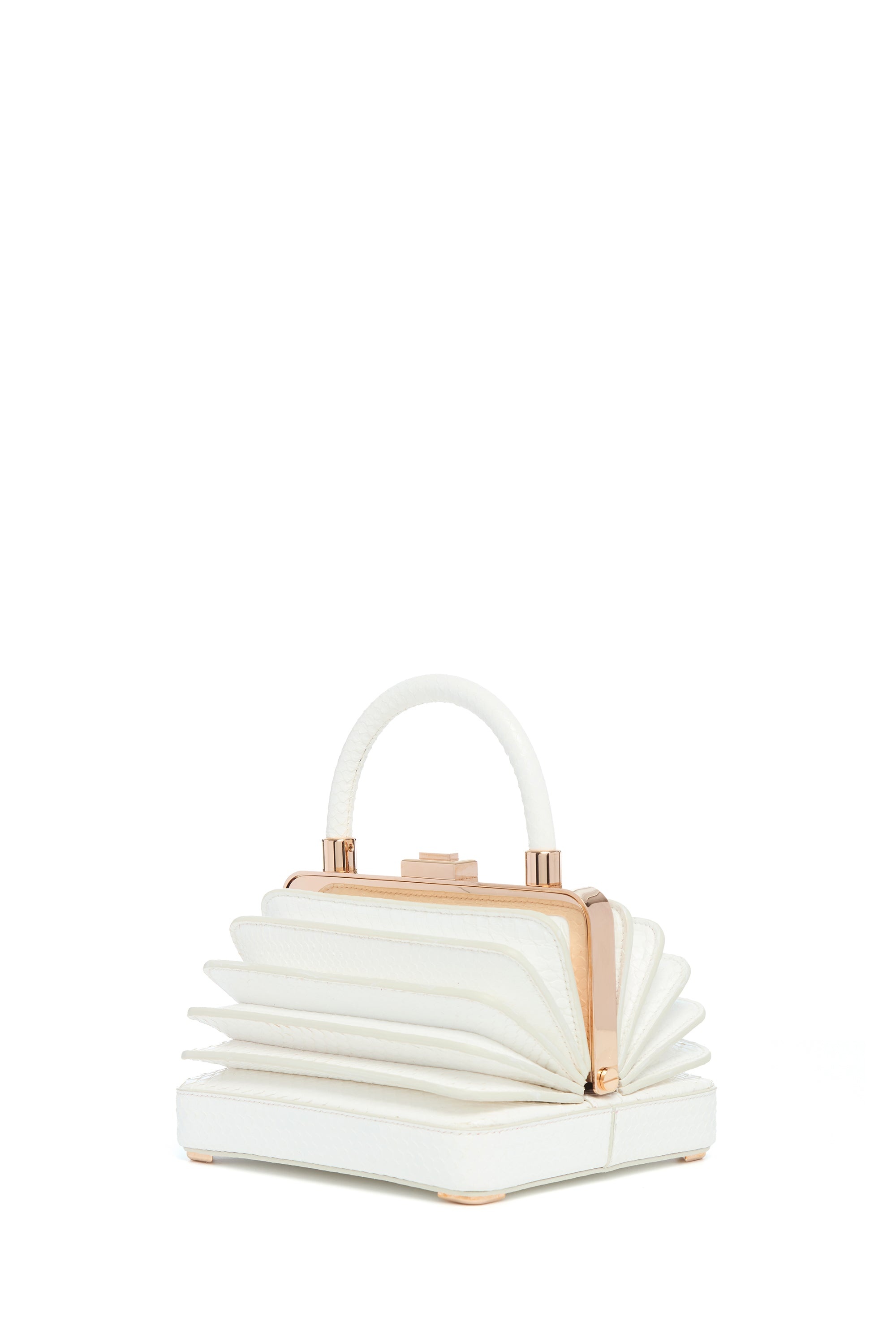 Small Diana Bag in White Snakeskin - 1