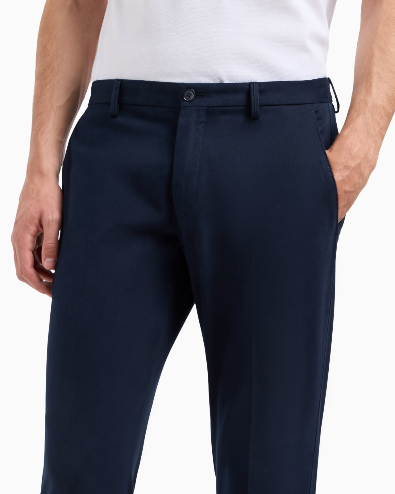 Stretch cashmere and cotton trousers - 5