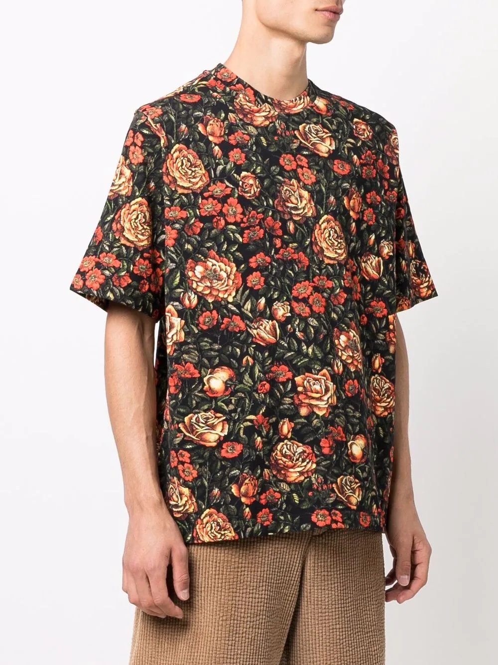 rose-printed T-shirt - 3