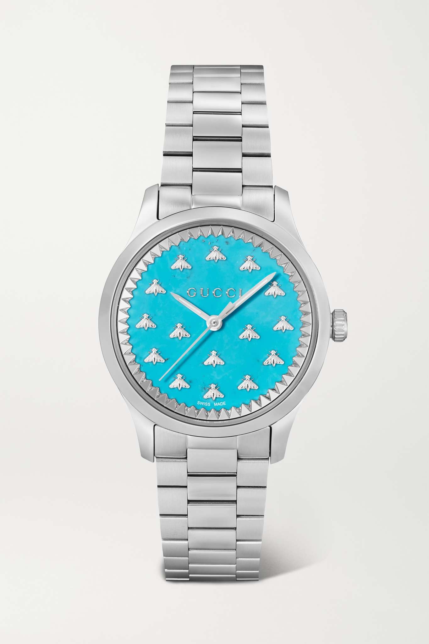 【GUCCI】g-timeless 32mm stainless steel watch GUCCI G-Timeless 32MM Quartz S-Steel Gold Dial Women's Watch