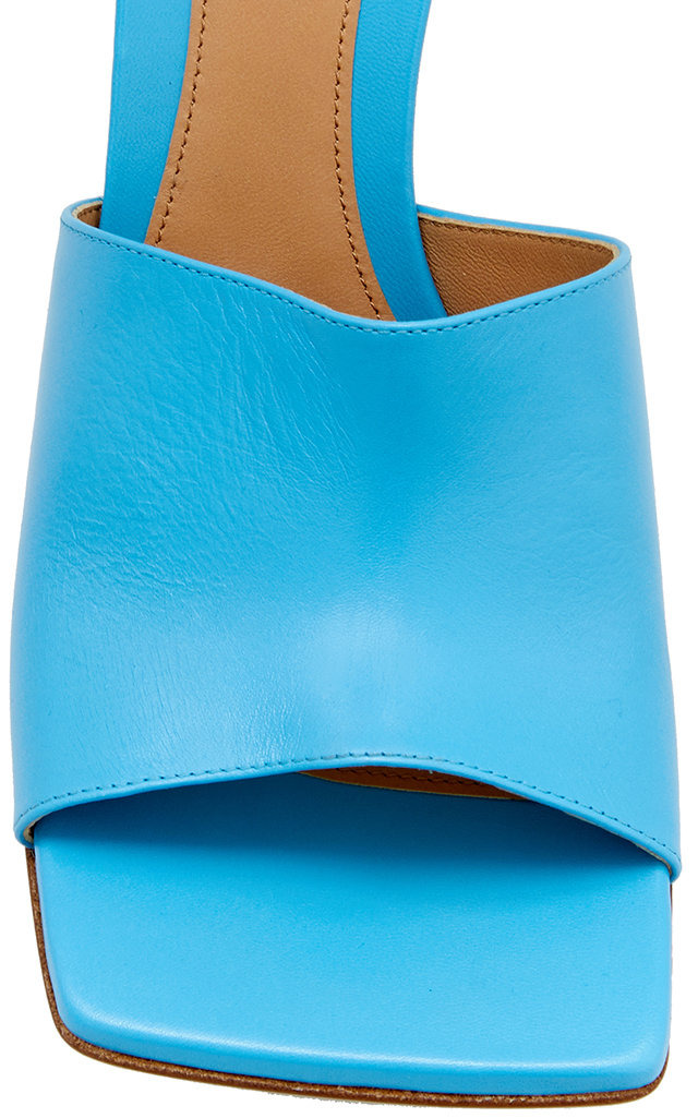 Stretch Leather Slide Sandals blue - 6