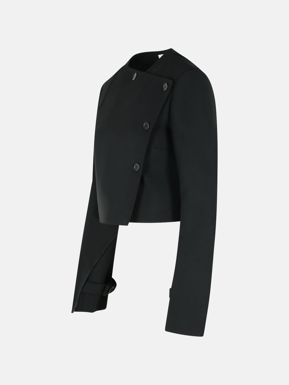 'OBLIQUE' BLACK WOOL BLEND JACKET - 2