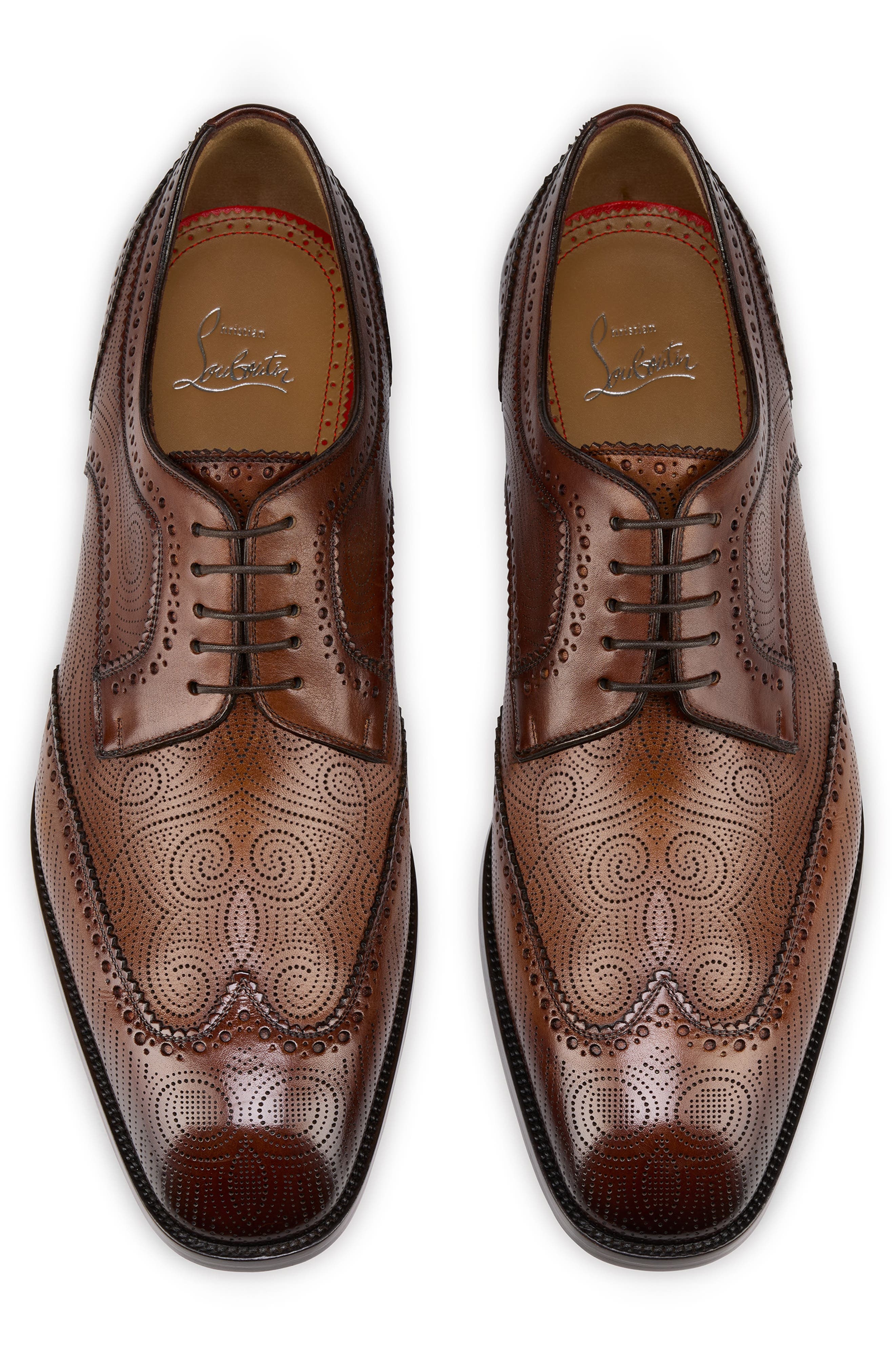 Christian Louboutin Grave Perforated Wingtip Derby in Havane at Nordstrom - 3