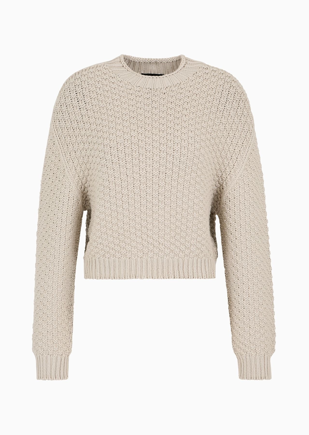 Seamless boxy-fit jumper with moss-stitch knit - 1