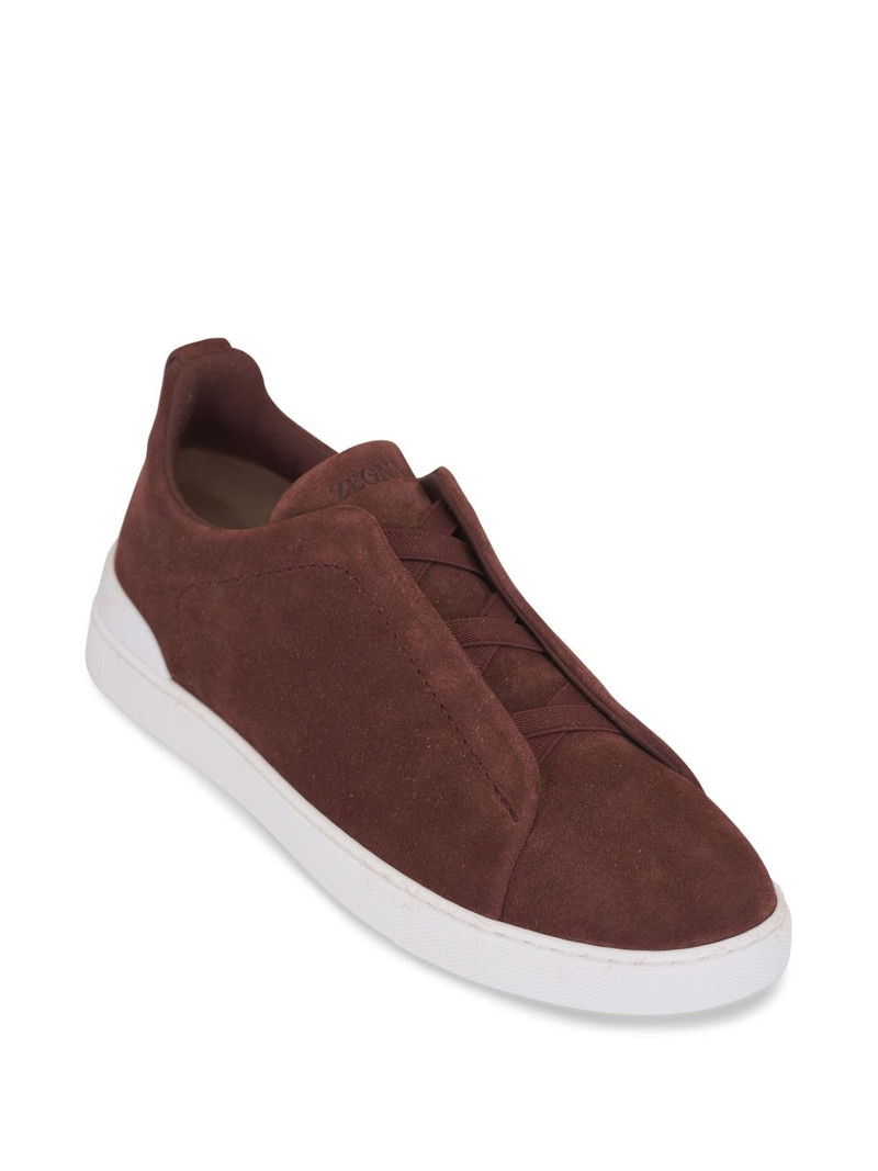 ZEGNA Triple Stitch slip-on suede sneakers outlook