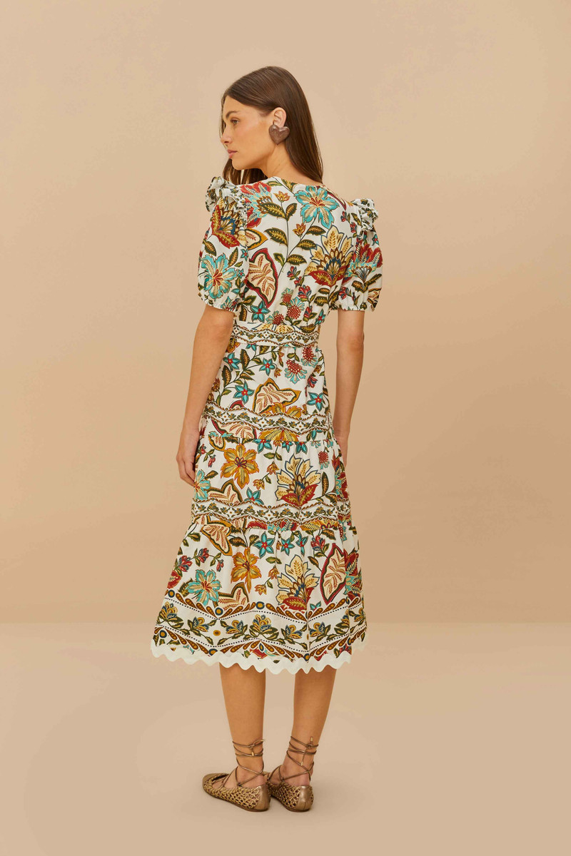 Off-White Botanicals Belted Midi Dress 4
