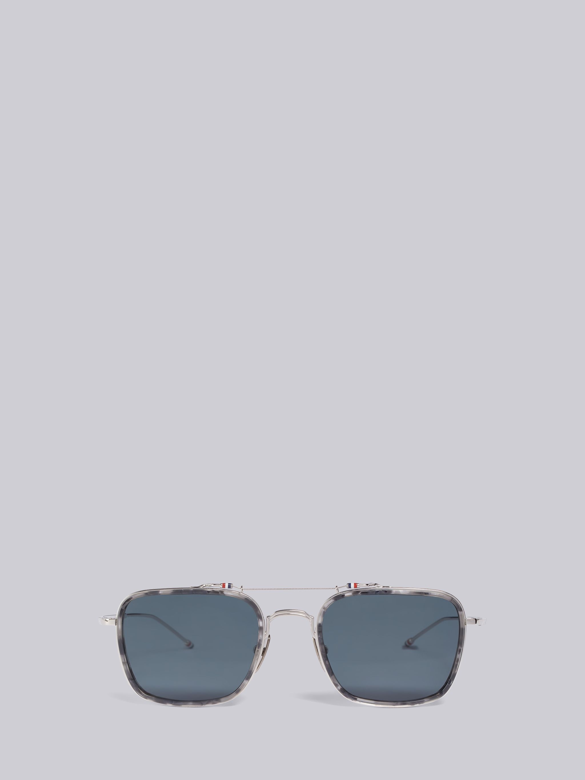 TB816 - Grey Tortoise Rectangular Aviator Sunglasses - 1