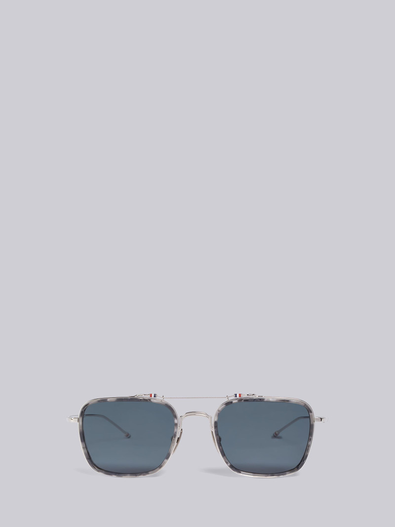 TB816 - Grey Tortoise Rectangular Aviator Sunglasses 1