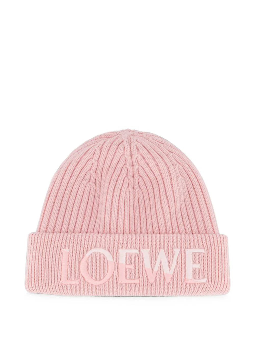 logo-embroidered ribbed-knit beanie hat - 1