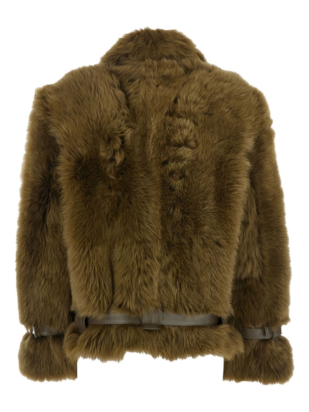 shearling belted jacket - 2