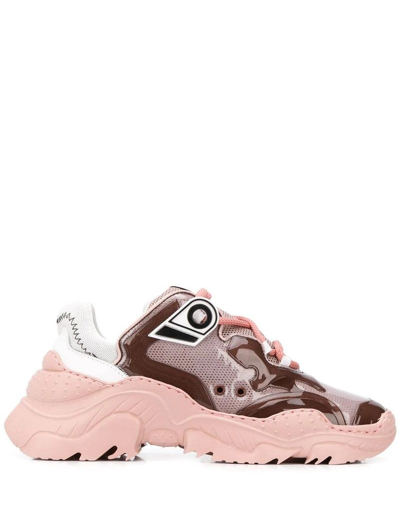 mesh panel low-top sneakers 1