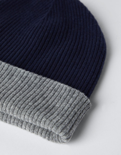 Brunello Cucinelli Cashmere double knit ribbed beanie outlook